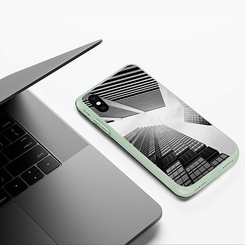 Чехол iPhone XS Max матовый Минимализм / 3D-Салатовый – фото 3