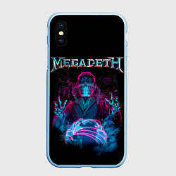 Чехол iPhone XS Max матовый MEGADETH, цвет: 3D-голубой