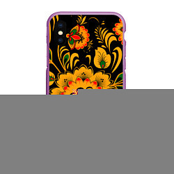 Чехол iPhone XS Max матовый Хохлома, цвет: 3D-фиолетовый