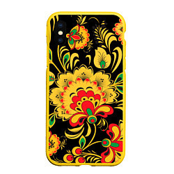 Чехол iPhone XS Max матовый Хохлама, цвет: 3D-желтый