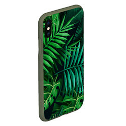 Чехол iPhone XS Max матовый Сочные тропики, цвет: 3D-темно-зеленый — фото 2