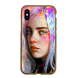 Чехол iPhone XS Max матовый Billie Eilish, цвет: 3D-коричневый