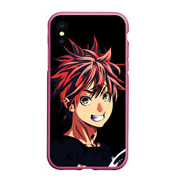 Чехол iPhone XS Max матовый Shokugeki no Soma, цвет: 3D-малиновый