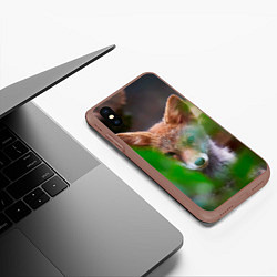 Чехол iPhone XS Max матовый Лисичка, цвет: 3D-коричневый — фото 2