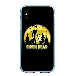 Чехол iPhone XS Max матовый Siren Head Yellow Moon, цвет: 3D-голубой