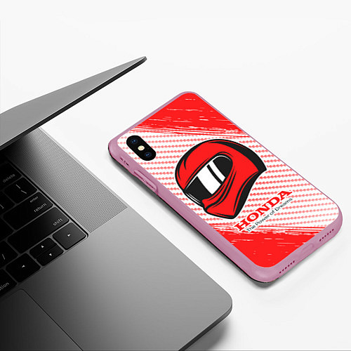 Чехол iPhone XS Max матовый Honda - Strokes / 3D-Розовый – фото 3