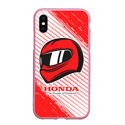 Чехол iPhone XS Max матовый Honda - Strokes, цвет: 3D-розовый