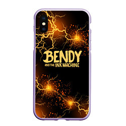 Чехол iPhone XS Max матовый BENDY LOGO, цвет: 3D-светло-сиреневый