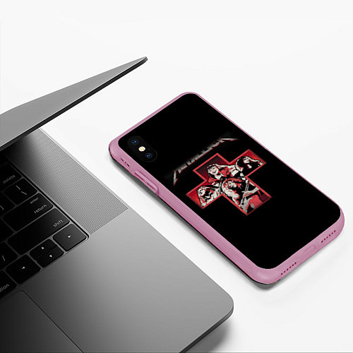 Чехол iPhone XS Max матовый METALLICA / 3D-Розовый – фото 3