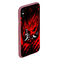 Чехол iPhone XS Max матовый SAMURAI KEANU REEVES RED, цвет: 3D-малиновый — фото 2