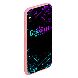 Чехол iPhone XS Max матовый GENSHIN IMPACT NEON LOGO, цвет: 3D-баблгам — фото 2