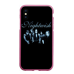 Чехол iPhone XS Max матовый Nightwish with old members, цвет: 3D-малиновый