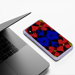 Чехол iPhone XS Max матовый Абстракция, цвет: 3D-светло-сиреневый — фото 2