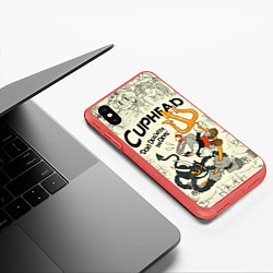 Чехол iPhone XS Max матовый Cuphead and Devil, цвет: 3D-красный — фото 2