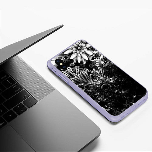 Чехол iPhone XS Max матовый Floral Pattern / 3D-Светло-сиреневый – фото 3