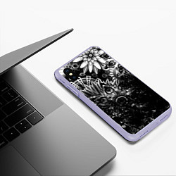 Чехол iPhone XS Max матовый Floral Pattern, цвет: 3D-светло-сиреневый — фото 2