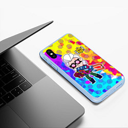 Чехол iPhone XS Max матовый Brawl StarsBelle, цвет: 3D-голубой — фото 2