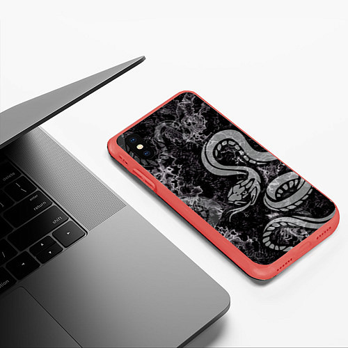 Чехол iPhone XS Max матовый COBRA RAGE / 3D-Красный – фото 3