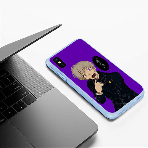 Чехол iPhone XS Max матовый Jujutsu kai Anime / 3D-Голубой – фото 3