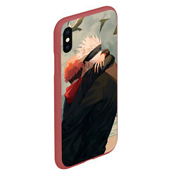 Чехол iPhone XS Max матовый Hug Jujutsu kai, цвет: 3D-красный — фото 2