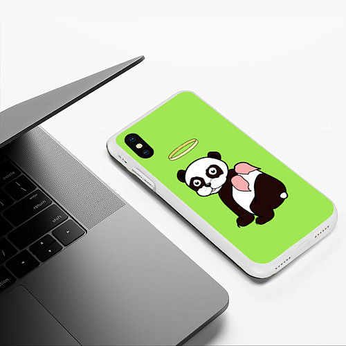 Чехол iPhone XS Max матовый Святая панда / 3D-Белый – фото 3