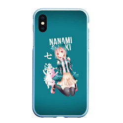 Чехол iPhone XS Max матовый Чиаки Нанами Danganronpa 2, цвет: 3D-голубой