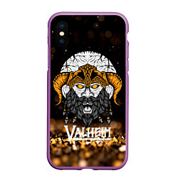 Чехол iPhone XS Max матовый Valheim Viking Gold, цвет: 3D-фиолетовый