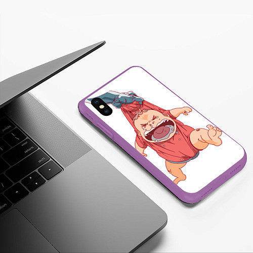 Чехол iPhone XS Max матовый Папа и Сын / 3D-Фиолетовый – фото 3