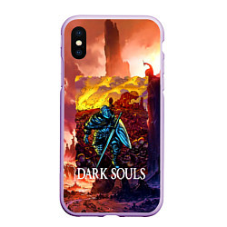 Чехол iPhone XS Max матовый DARKSOULS RPG, цвет: 3D-сиреневый