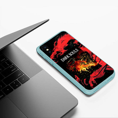 Чехол iPhone XS Max матовый DARKSOULS DRAGON AGE / 3D-Мятный – фото 3