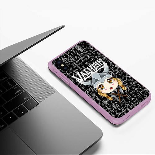 Чехол iPhone XS Max матовый Valheim Girl / 3D-Сиреневый – фото 3