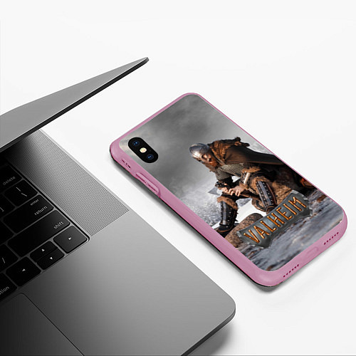 Чехол iPhone XS Max матовый Valheim Викинг / 3D-Розовый – фото 3