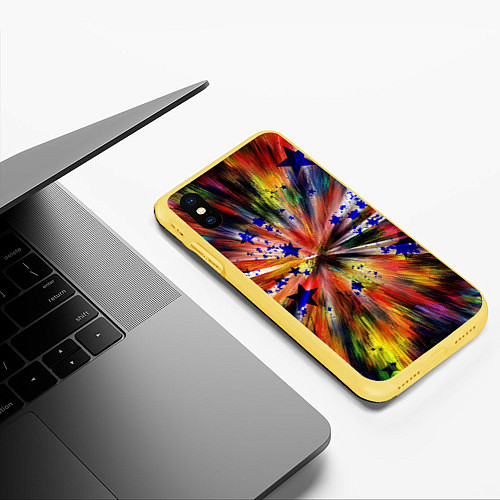 Чехол iPhone XS Max матовый Звездный путь / 3D-Желтый – фото 3