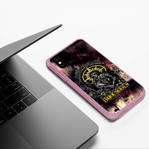 Чехол iPhone XS Max матовый DARKSOULS ТЕМНЫЕ ДУШИ / 3D-Розовый – фото 3