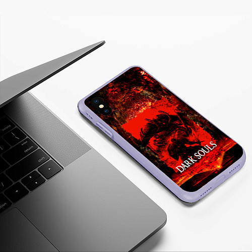 Чехол iPhone XS Max матовый DARK SOULS GAME STORY / 3D-Светло-сиреневый – фото 3