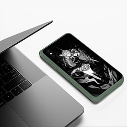 Чехол iPhone XS Max матовый Ангелы смерти, цвет: 3D-темно-зеленый — фото 2