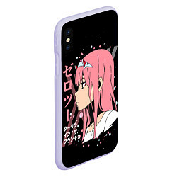 Чехол iPhone XS Max матовый Darling in the Franxx Zero Two, цвет: 3D-светло-сиреневый — фото 2