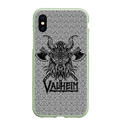 Чехол iPhone XS Max матовый Valheim Viking dark, цвет: 3D-салатовый