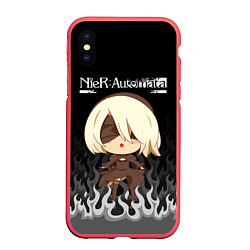 Чехол iPhone XS Max матовый NIER AUTOMATA, цвет: 3D-красный