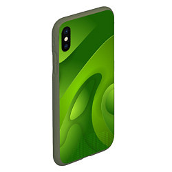 Чехол iPhone XS Max матовый 3d Green abstract, цвет: 3D-темно-зеленый — фото 2