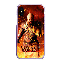 Чехол iPhone XS Max матовый Valheim Викинг в огне