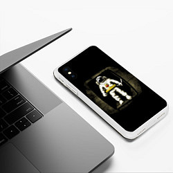 Чехол iPhone XS Max матовый Первая Высадка На Луну, цвет: 3D-белый — фото 2