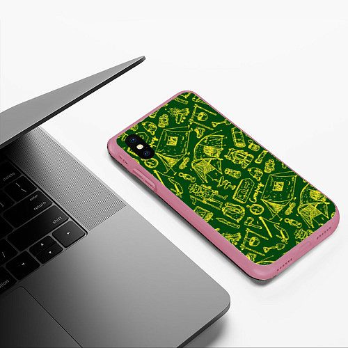 Чехол iPhone XS Max матовый Кемпинг / 3D-Малиновый – фото 3