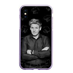 Чехол iPhone XS Max матовый ГОРДОН РАМЗИ Gordon Ramsay, цвет: 3D-светло-сиреневый