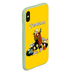 Чехол iPhone XS Max матовый Cuphead x DMC, цвет: 3D-салатовый — фото 2