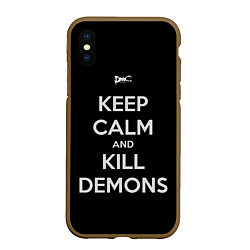 Чехол iPhone XS Max матовый Расслабься и убивай демонов, цвет: 3D-коричневый