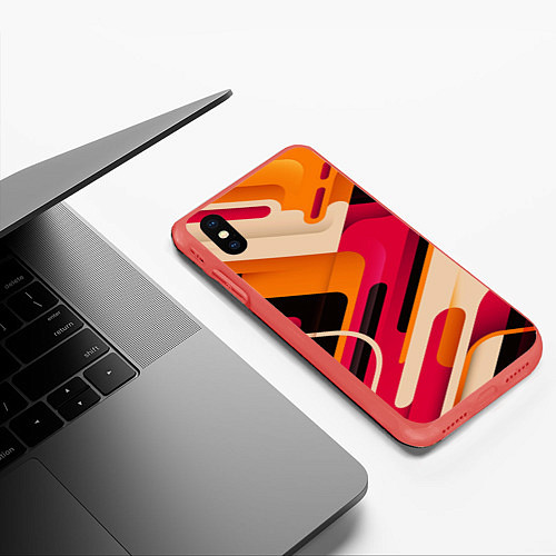 Чехол iPhone XS Max матовый Traffic / 3D-Красный – фото 3