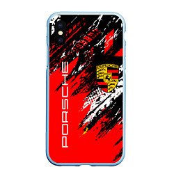 Чехол iPhone XS Max матовый PORSCHE ПОРШЕ ГРАНЖ, цвет: 3D-голубой