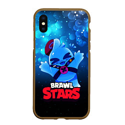 Чехол iPhone XS Max матовый Сквик Squeak Brawl Stars, цвет: 3D-коричневый