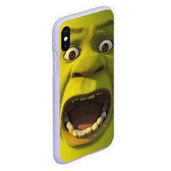 Чехол iPhone XS Max матовый Shrek is Yelling, цвет: 3D-светло-сиреневый — фото 2